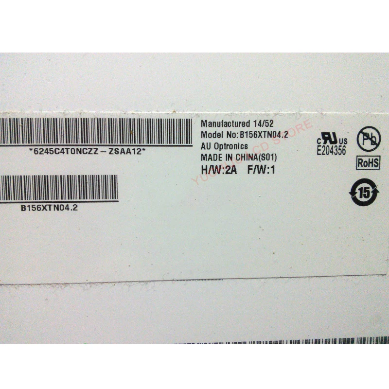 B156XTN04.2 B156XTN04.3 B156XW04 V0 B156XW04 V1 B156XW04 V5 B156XW04 V6 BT156GW03 V.0 15.6 "HD 1366*768 شاشة الكمبيوتر المحمول LVDS 40Pin