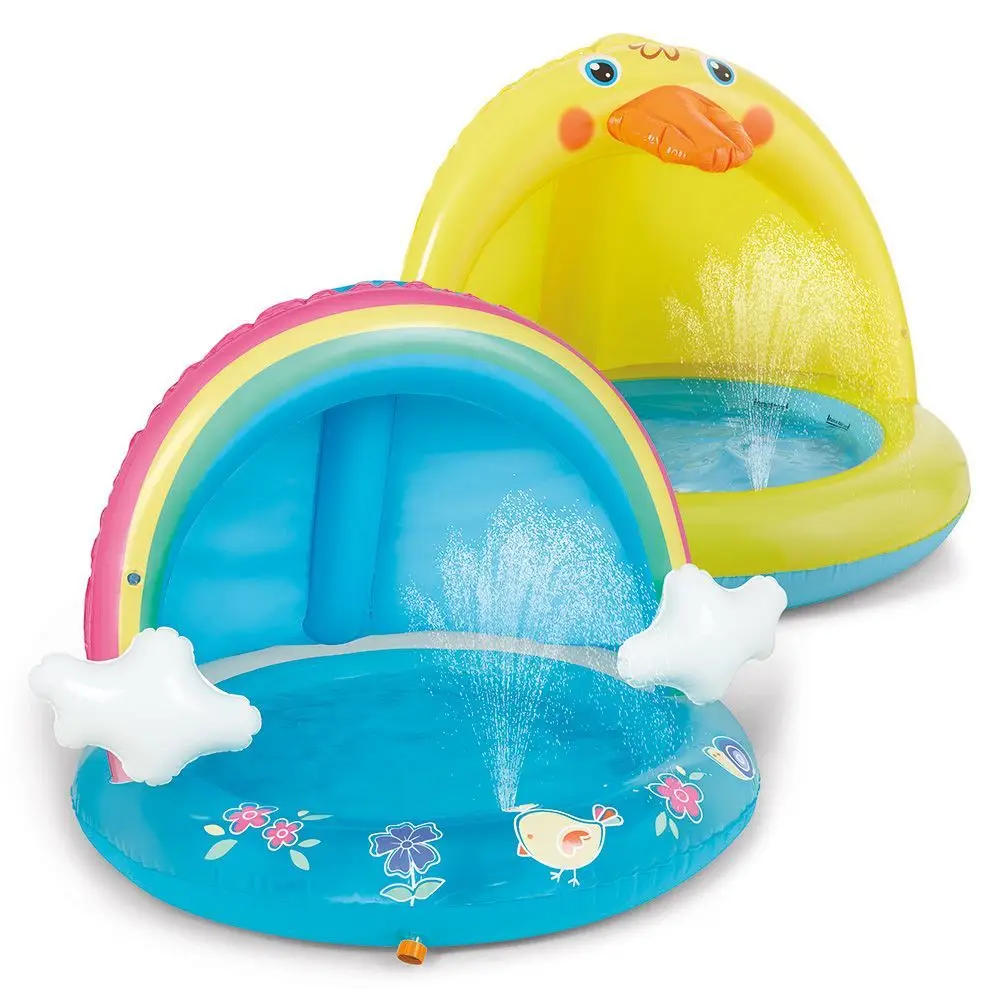 Yellow Duck Rainbow Unicorn Whale Spray Pool Inflatable Sunshade Swimming Pool Spray Big Unicorn Children's Pool Baby