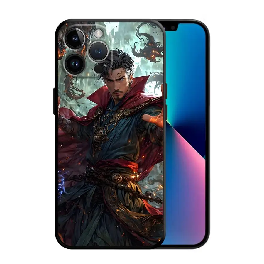 Мягкий чехол Cartoon Doctor Strange для Apple iPhone 16 Pro Max XS X 15 11 14 13 Pro XR SE 16e 8 Plus 12 Mini 7 6s
