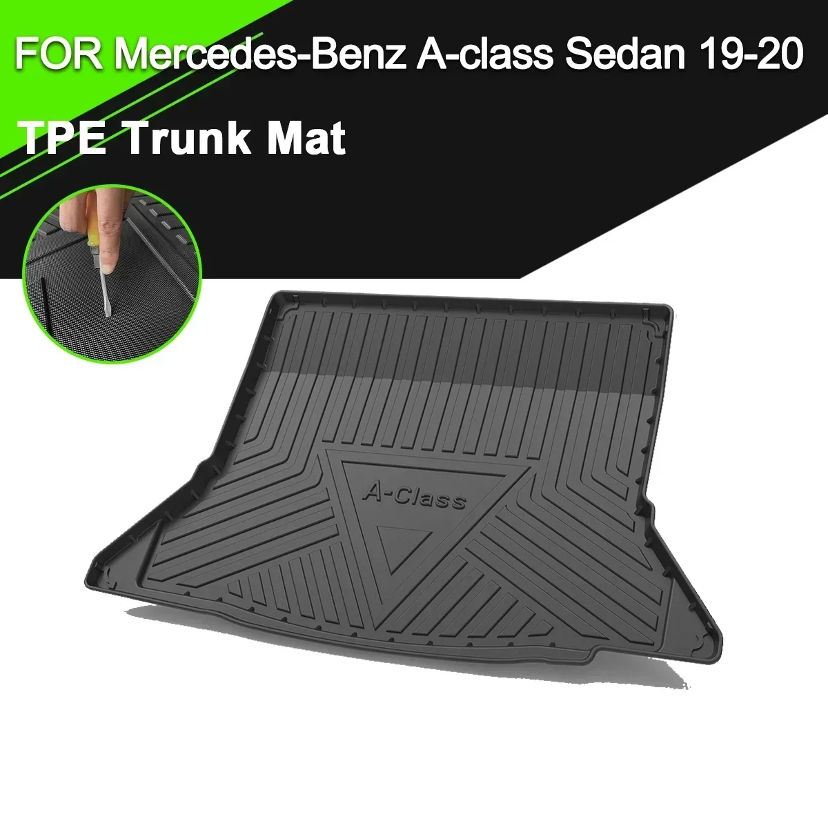 

Car Rear Trunk Cover Mat For Mercedes-Benz A Class Sedan 2019-2020 TPE Waterproof Non-Slip Rubber Cargo Liner Accessories