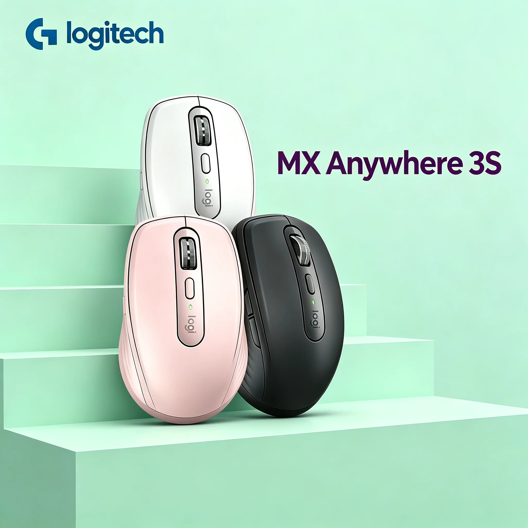 Logitech MX Anywhere 3S Bluetooth Professional Mice, Multi System Compatible, Quiet Click Office Mouse
