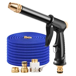 High Pressure Car Wash Water Gun New Copper-plated Nozzle Thick Long Rod Home Car Dual Pressure Car Wash