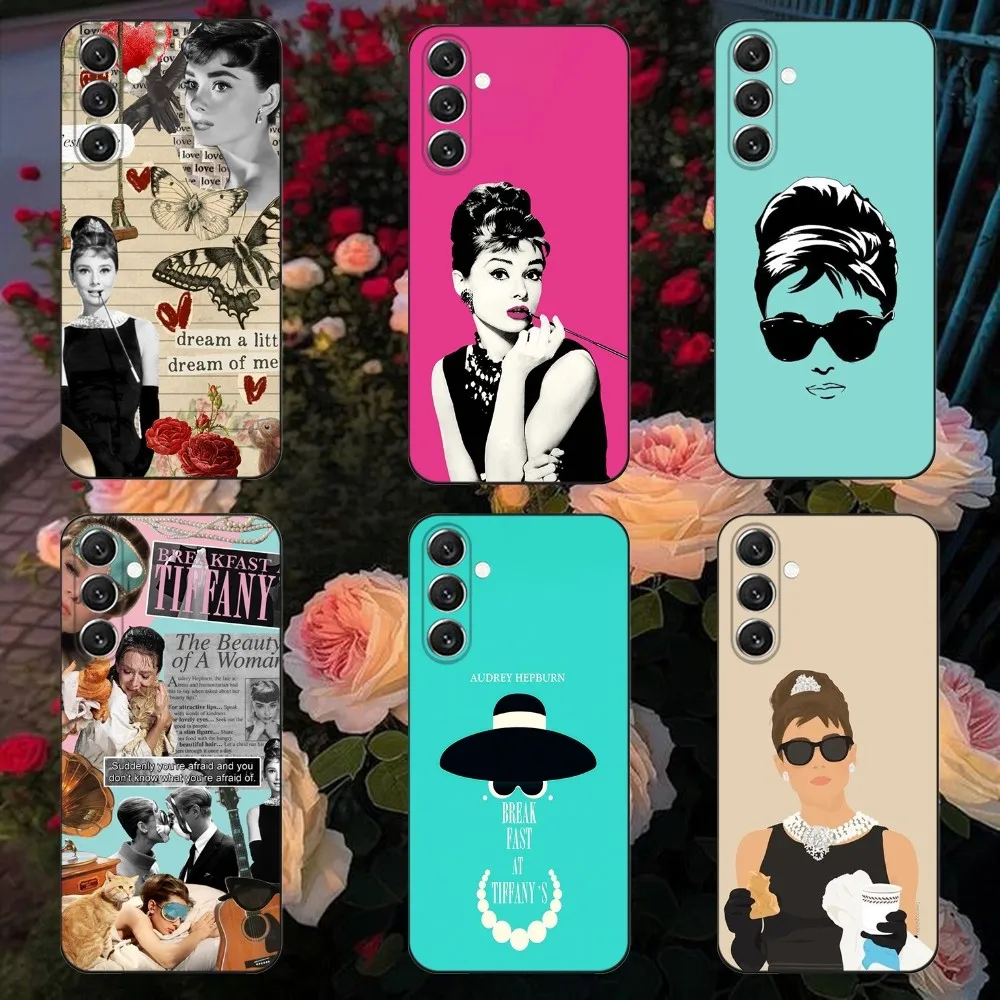 A-Audrey Hepburn  Phone Case For Samsung Galaxy A13,A21s,A22,A31,A32,A52,A53,A71,A80,A91 Soft Black Cover