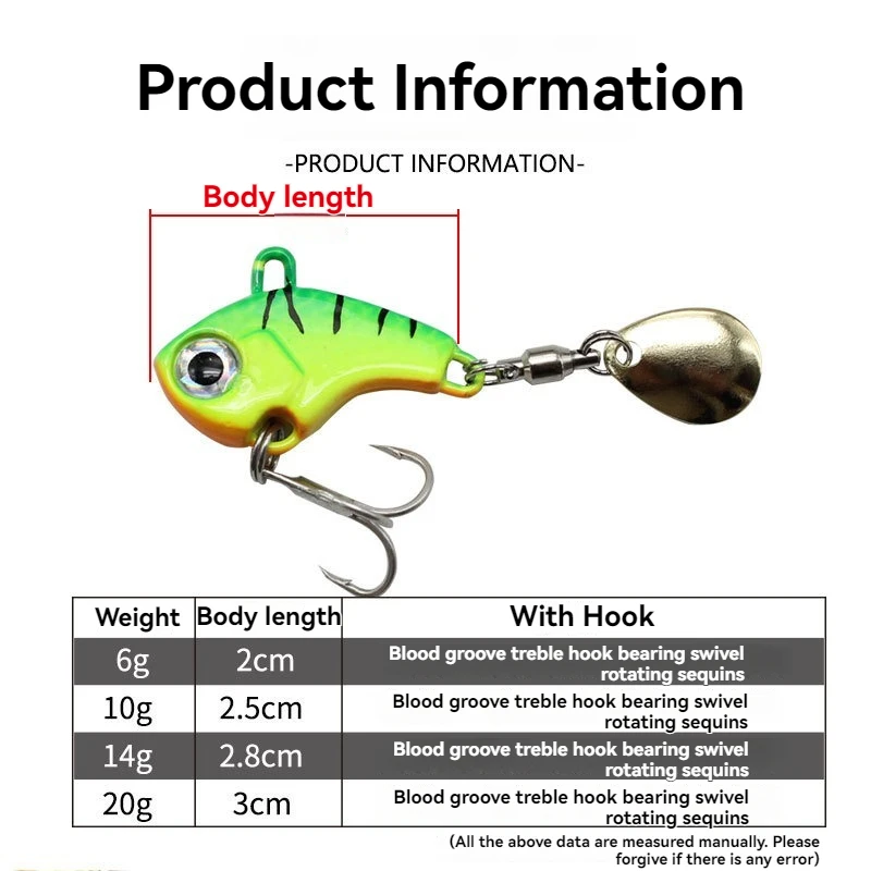 Angeln Locken Set 5 stücke Wobble Rotierenden Metall VIB Vibration Köder Spinner Löffel Jig Meer Lockt Künstliche Harte Köder Pailletten angelgerät – Detail 1