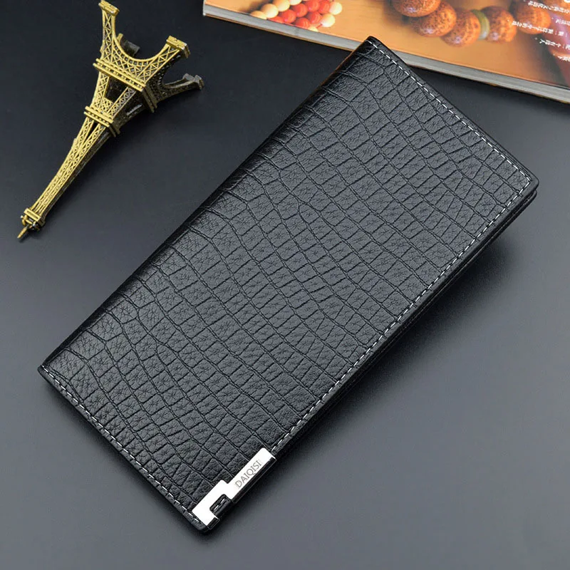 Men Wallets PU Leather Zipper Purse Man Slim Card Horders Quality Male Long Section Multi-card Wallet Coin Pocket Purse