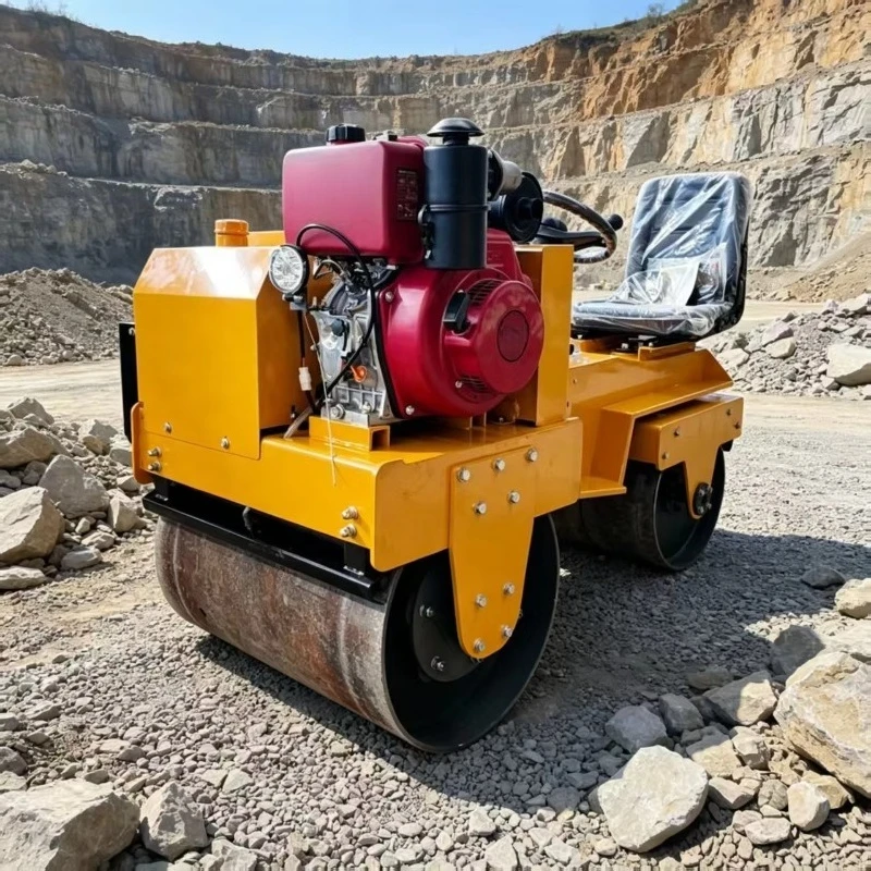 Best Selling Compact Double Drum Vibratory Roller Soil Compactor for Sidewalk and Road Edge Work