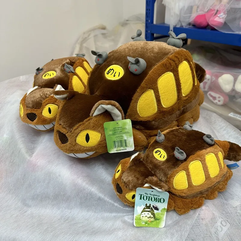 Animação dos desenhos animados ônibus totoro boneca macio pelúcia animal brinquedos recheado totoro ônibus crianças presente de aniversário de natal