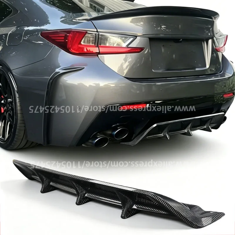Real Carbon Fiber Rear Bumper Diffuser for Lexus RC F Base Coupe 2-Door 2015-2018 Body kit rear Spoiler