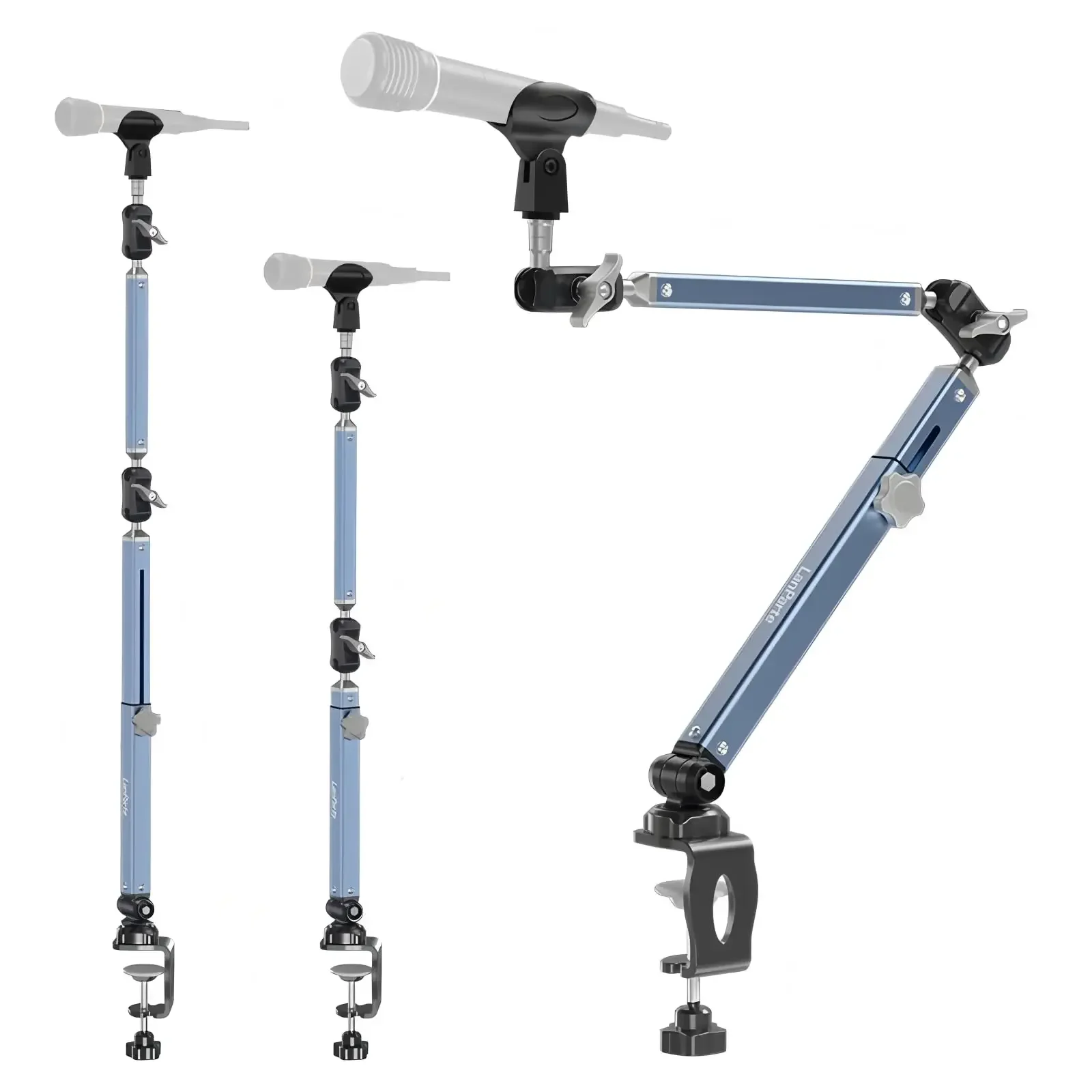 

Mic Stand Aluminum Alloy Microphone Desk Mount 360° Rotatable Foldable Adjustable Desk Mount Sturdy for Video Gaming