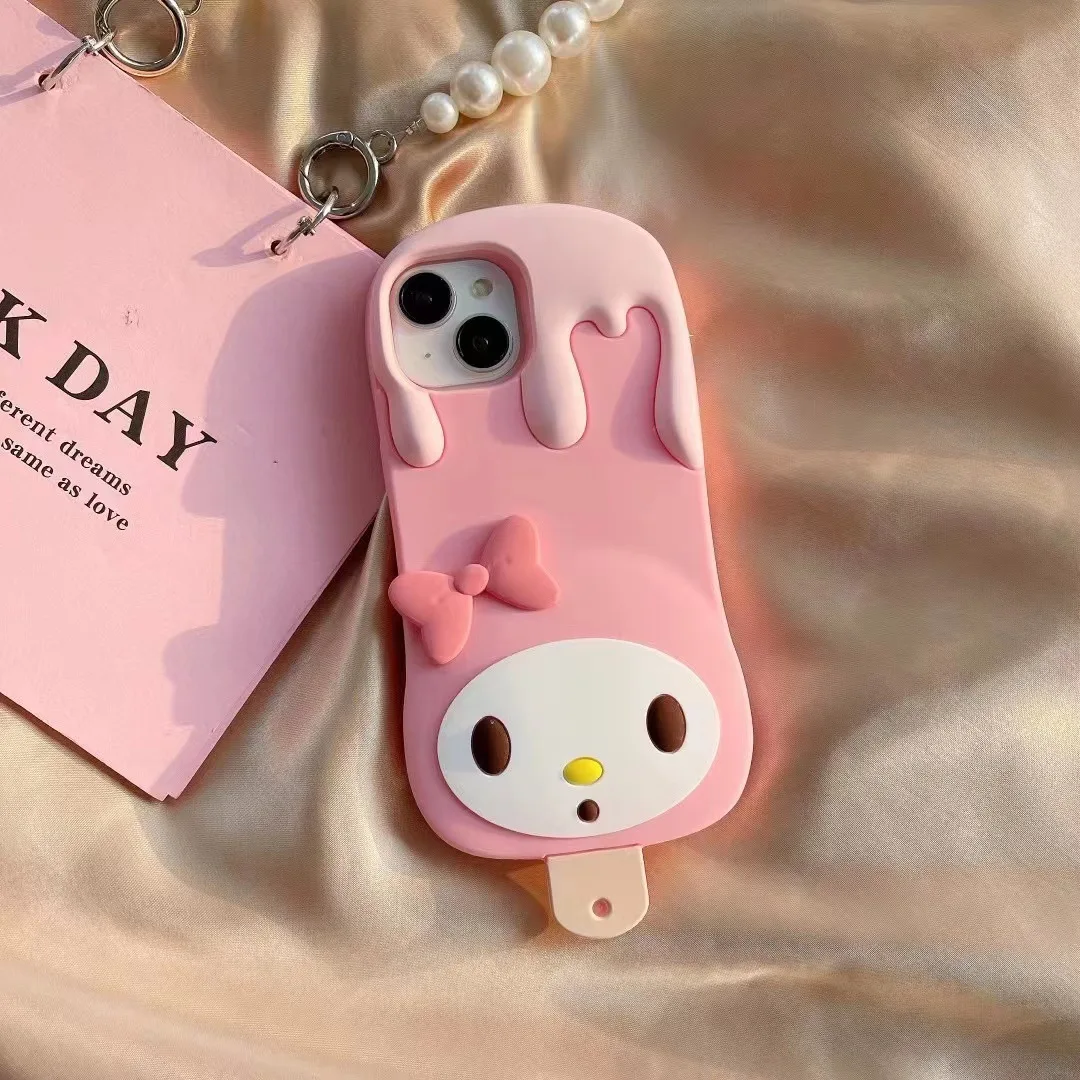 Sanrio my melody ice cream Pink girls Anime Phone Case For iPhone 15 14 13 12 11 Pro Max Xr Xs 8 14 Plus Case Cute cartoon Cover