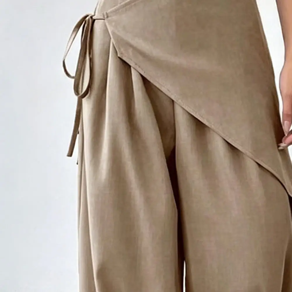 Irregular Suit Women's Loose Thin High-end Capris Wide Leg Trousers Pure Color Elastic Waist Casual Pants view 3