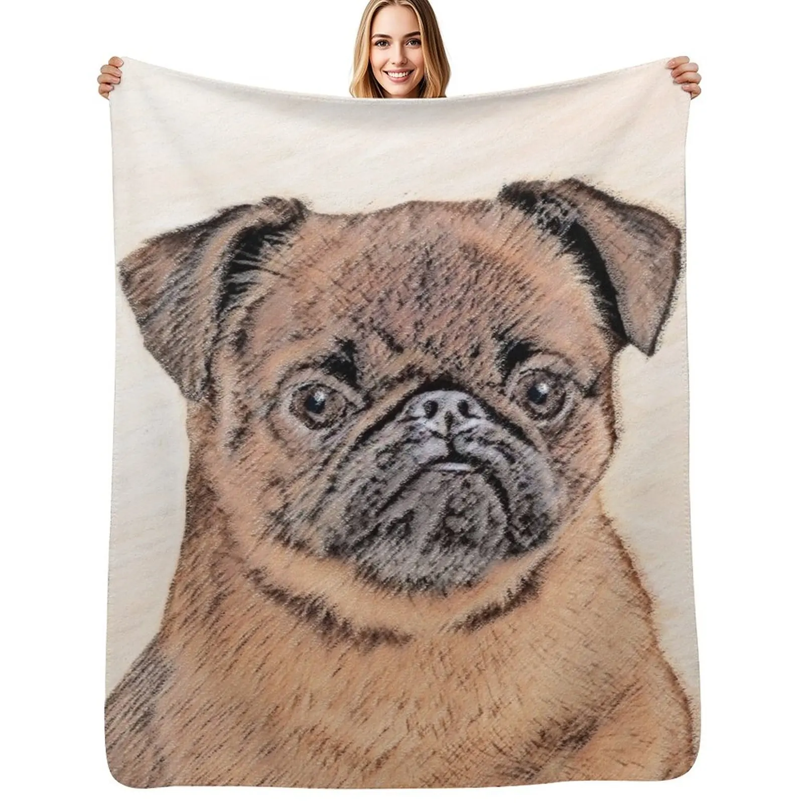 

Brussels Griffon Smooth Throw Blanket Decorative Soft Throw Blanket for Couch Sofa