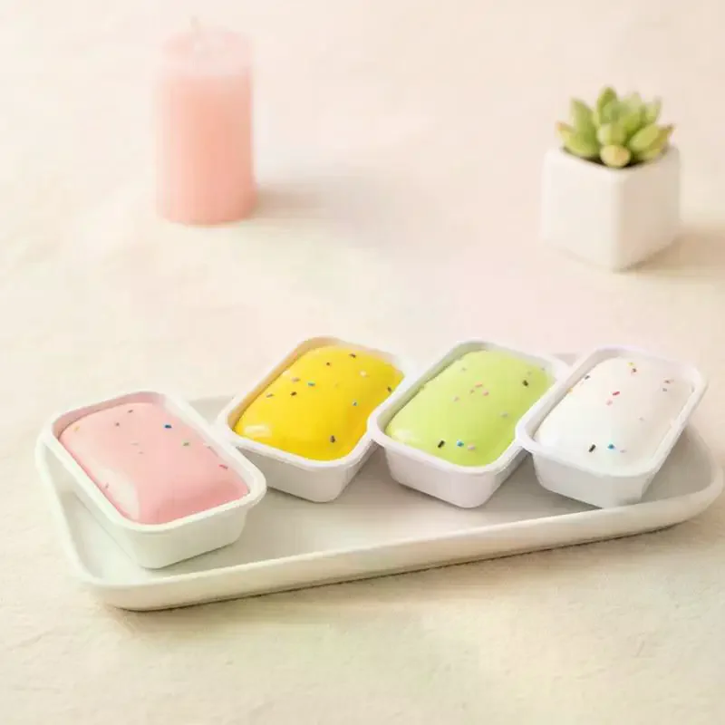 Sticky Box Cake Butter Ice Cream Squeeze Toy Slow Rising Non-Toxic Fidget Toy for Kids Adults Home Office Relaxation