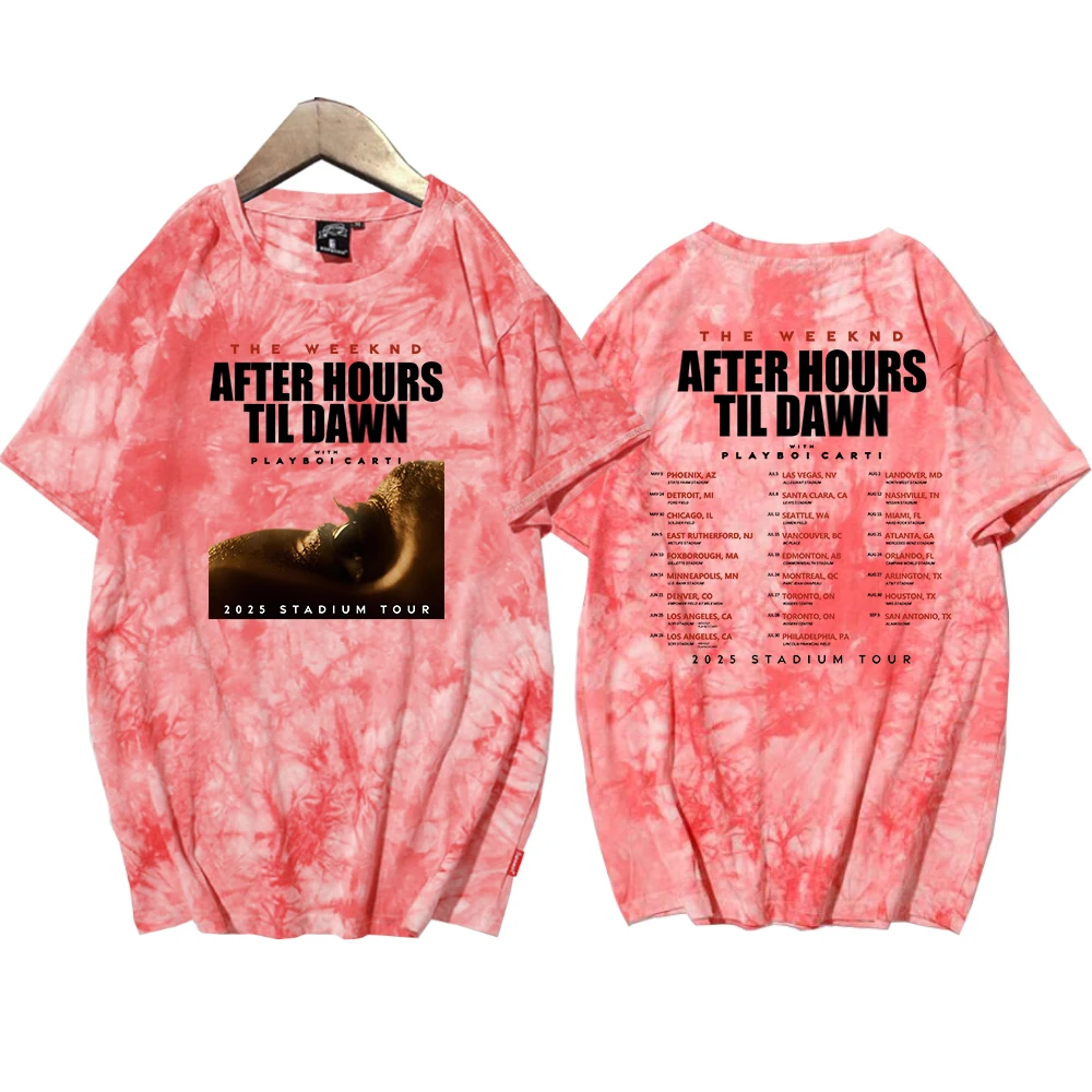 The Weeknd After Hours Til Dawn Tour 2025 Retro Tie Dye Shirt Unisex Round Neck Short