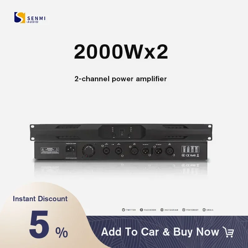 Digital Power Amplifier 2/4 Channel Professional Amplifier Karaoke Audio Power Amplifier For KTV