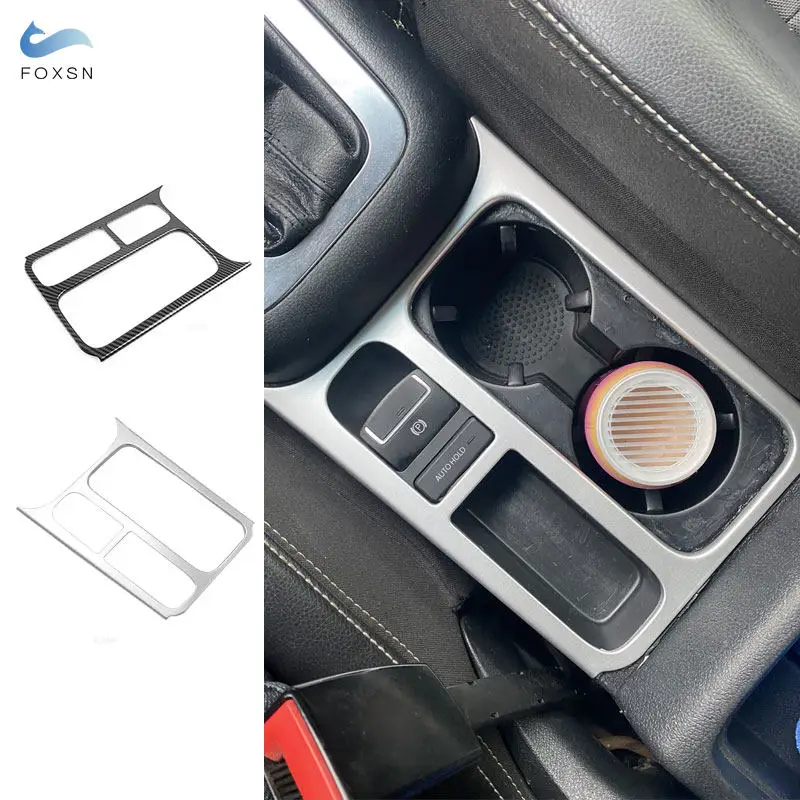 Car Accessories Interior Central Control Water Cup Holder Frame Cover Sticker Trim For VW Tiguan MK1 2008 - 2015 LHD