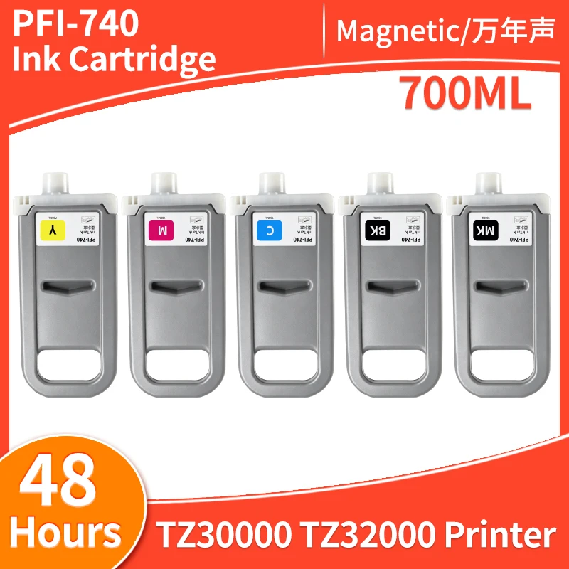 700ML PFI-740 PFI740 PFI 740 Ink Cartridge High Quality pigment Ink Compatible For Canon TZ30000 TZ32000 Printer With chip