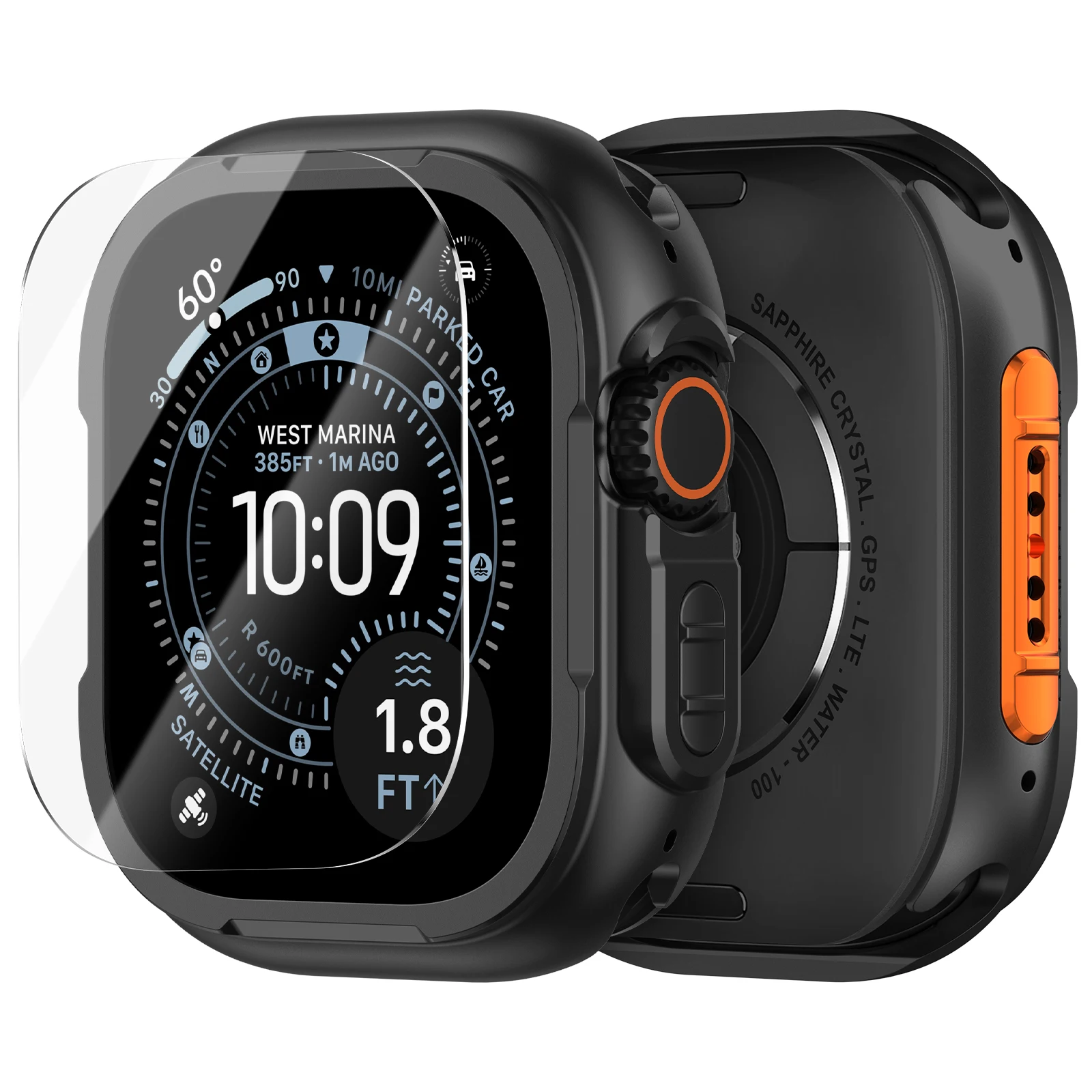 Zinc Alloy for Apple Watch case Ultra 3 2 49mm Rugged metal Protective Bumper with Screen Protector Cover for iWatch Ultra 49 mm