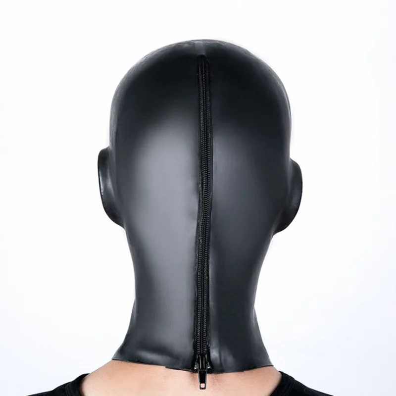 BDSM Fetish Latex Mask Headgear Mouth Gag Nasal Congestion Oral Fixation Cosplay Bondage Adult Games Sex Toys Couples Restraint