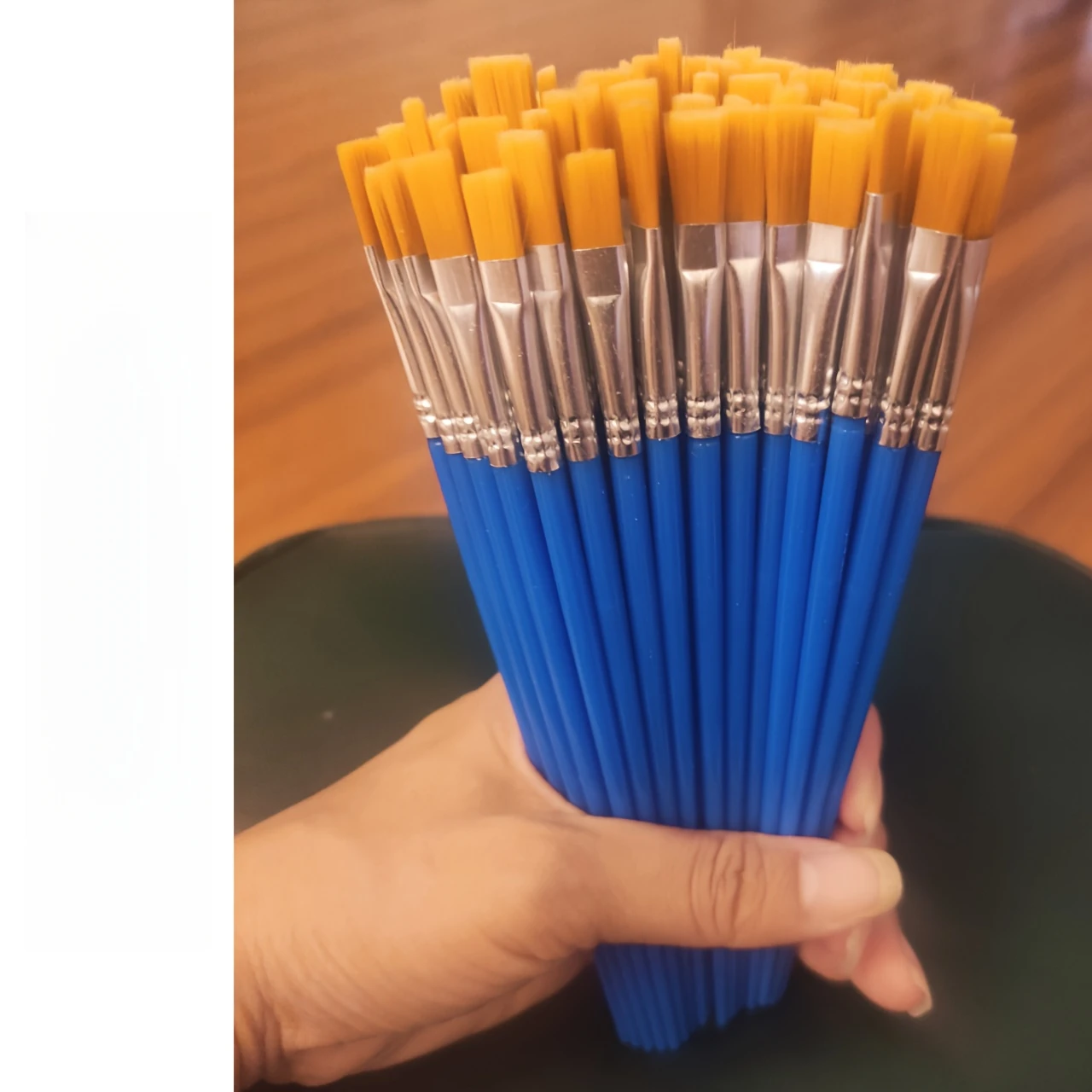 15/25Pcs Multi-Purpose Flat Head Paint Brushes Portable Compact Flat Bristle Brush Set For Drawing Sketch Craft Calligraphy Wate