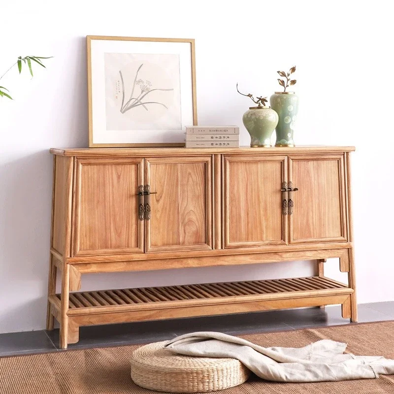 

olid wood shoe cabinet, porch cabinet, large-capacity four-door locker at the door of the home, living room against the wall