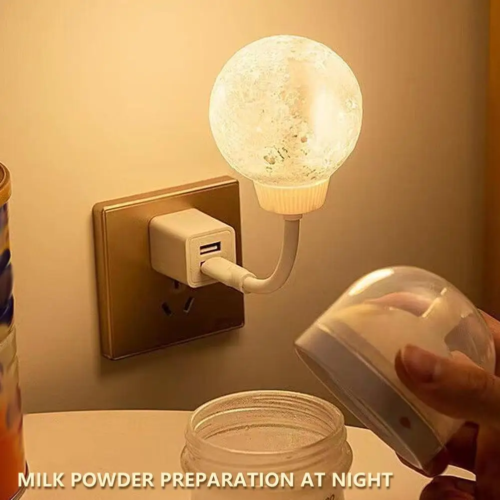 NEW Vivid 3D Moon Lamp Printed Night Light Voice Control USB Light Lunar Moonlight Ball 3Color Mode For Kids Gift Decor