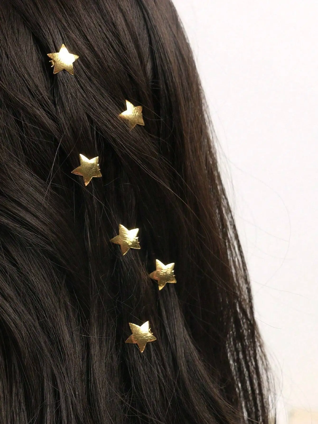 6pcs Star Shaped Hair Clips, Gold Metal Textured Bead Hair Clamps, Hair Accessories For Summer, Beach, Hair Styling