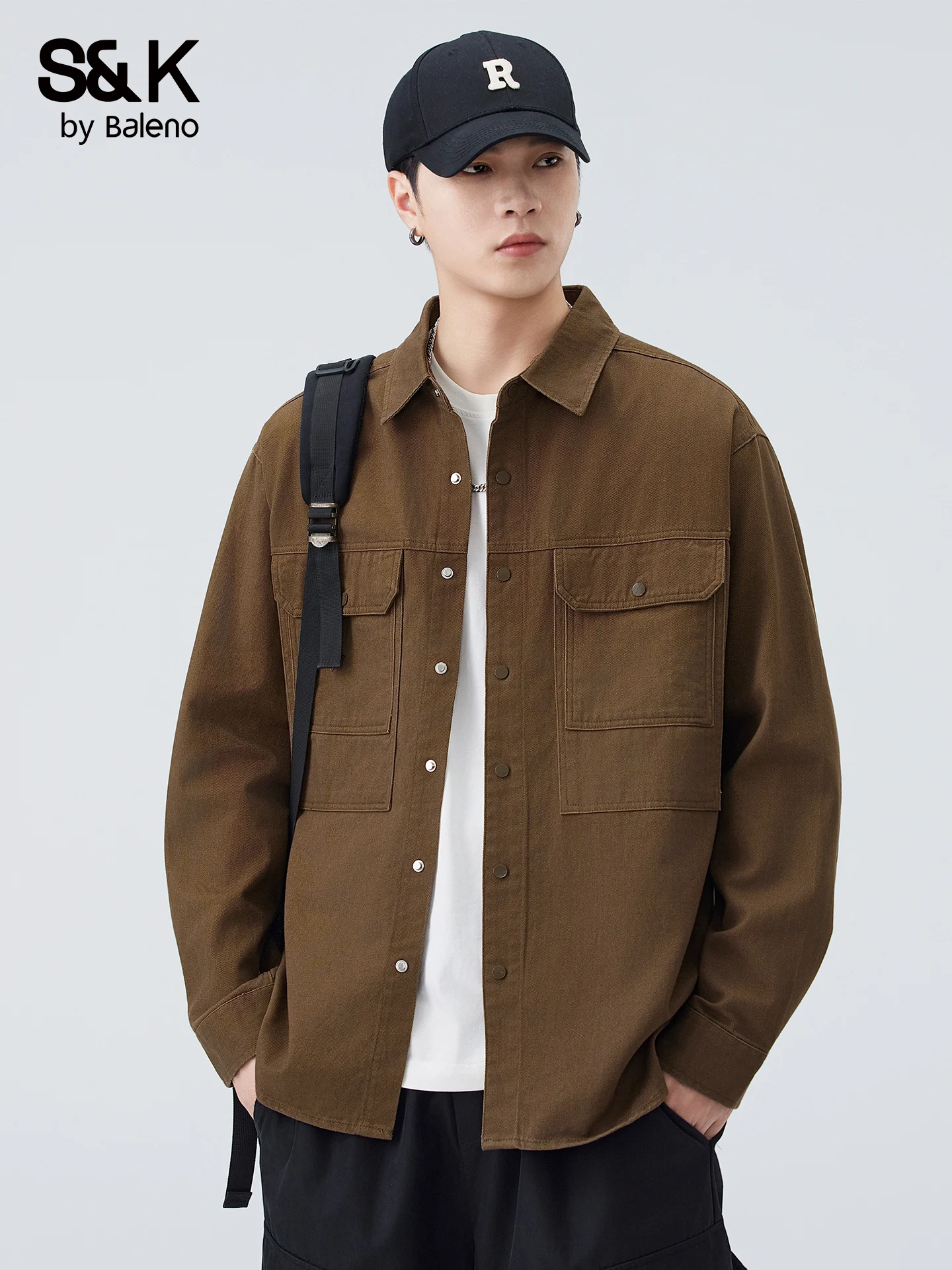 Loose Fit Casual Workwear Shirt for Men Autumn New Style Fashion Brand Baleno YS Men's Casual Jacket Outerwear Cotton Material