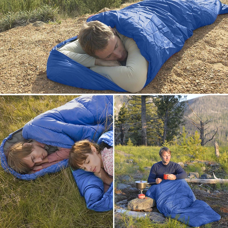 Envelope Sleeping Bag Outdoor Camping Sleeping Bag Thickened Adult Hollow Cotton Winter Sleeping Bag봉투 야외 야영 침낭 두께 성인 중공면 겨울 침낭