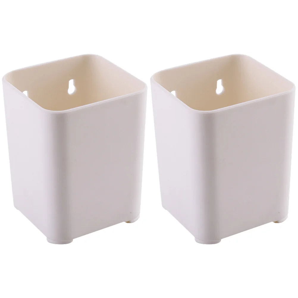 

2pcs Desktop Pen Storage Box For Desk Organizer Household Pen Box Tabletop Pencil Holder Wall Mount Stationery Organizer Abs