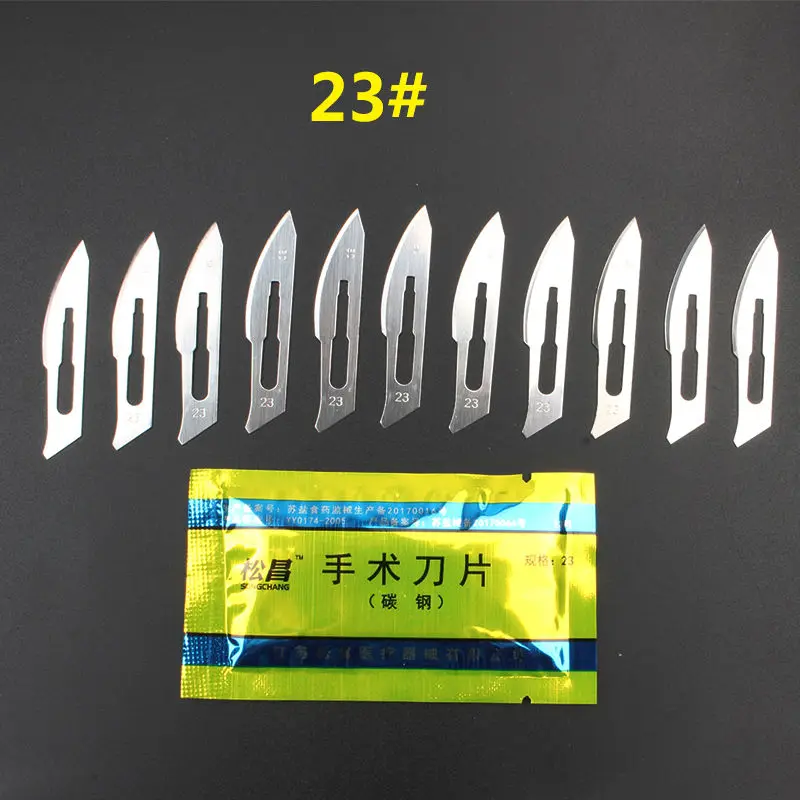 100pcs #11#23 Carbon Steel Scalpel Blade Blades Stainless Steel Engraving Knife Blades Metal Wood Knife Blade Individual Package