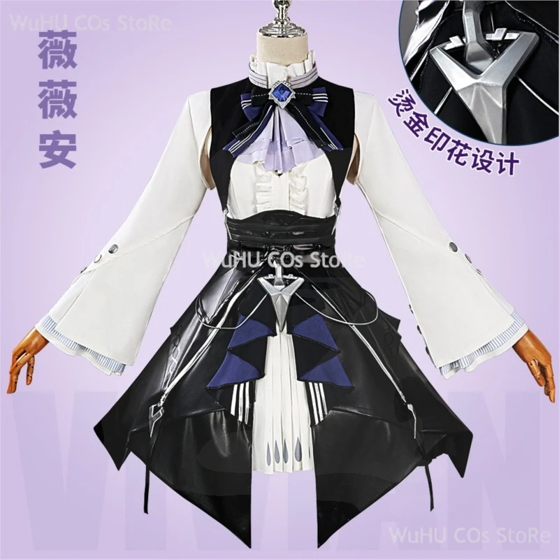 Vivian Cosplay Costume Dress Game Zenless Zone Zero ZZZ Mockingbird Vivian Cosplay Wig Shoes Full Set Women Halloween Roleplay