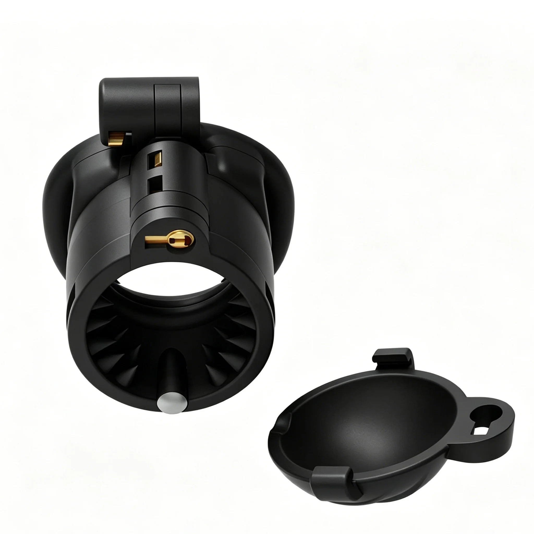 Male Chastity Lock Wolf Teeth with Removable Slide Cap 2 Types of Removable Penis Rings Adult Sex Toy for Male Chastity Device