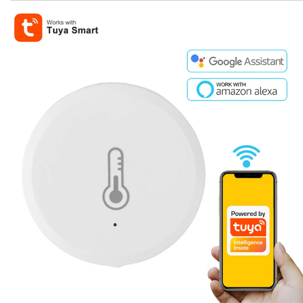 

Tuya Smart Zigbee Temperature and Humidity Sensor Indoor Hygrometer Thermometer For Home Work With Alexa Google Home Assistant