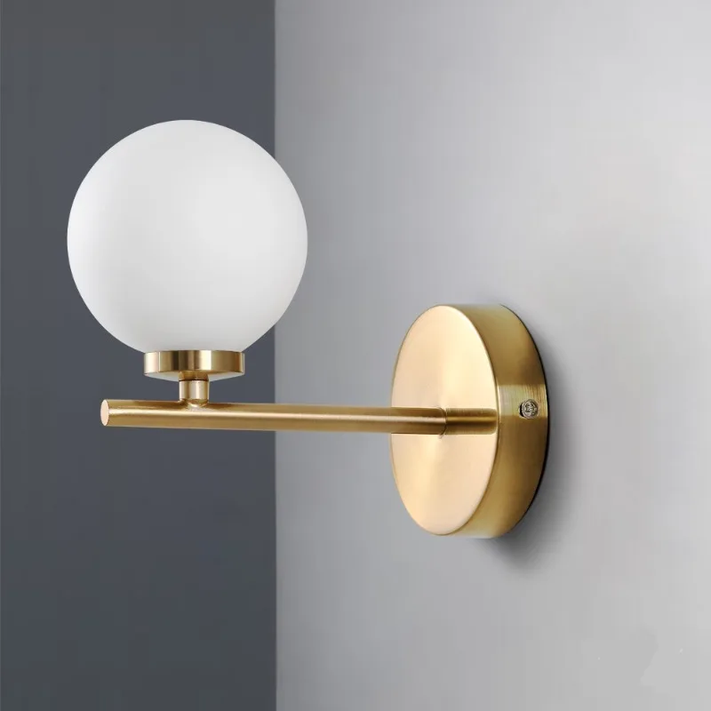 Bedroom Hotel European Dimmable 5w Indoor Light Emitting Diode Ball Wall Light Gold Case