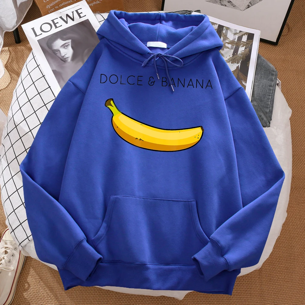 Funny Dolce&Banana Prints Unisex Sweatshirt Autumn S-Xxlhooded Fleece High Quality Hoodies Hipster Casual Loose Clothes Women\'S