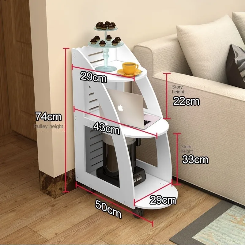 Movable Side Cabinet Coffee Table With Wheels Living Room Sofa Side Cabinet Side Table Bedroom Simple Storage Miscellaneous Rack