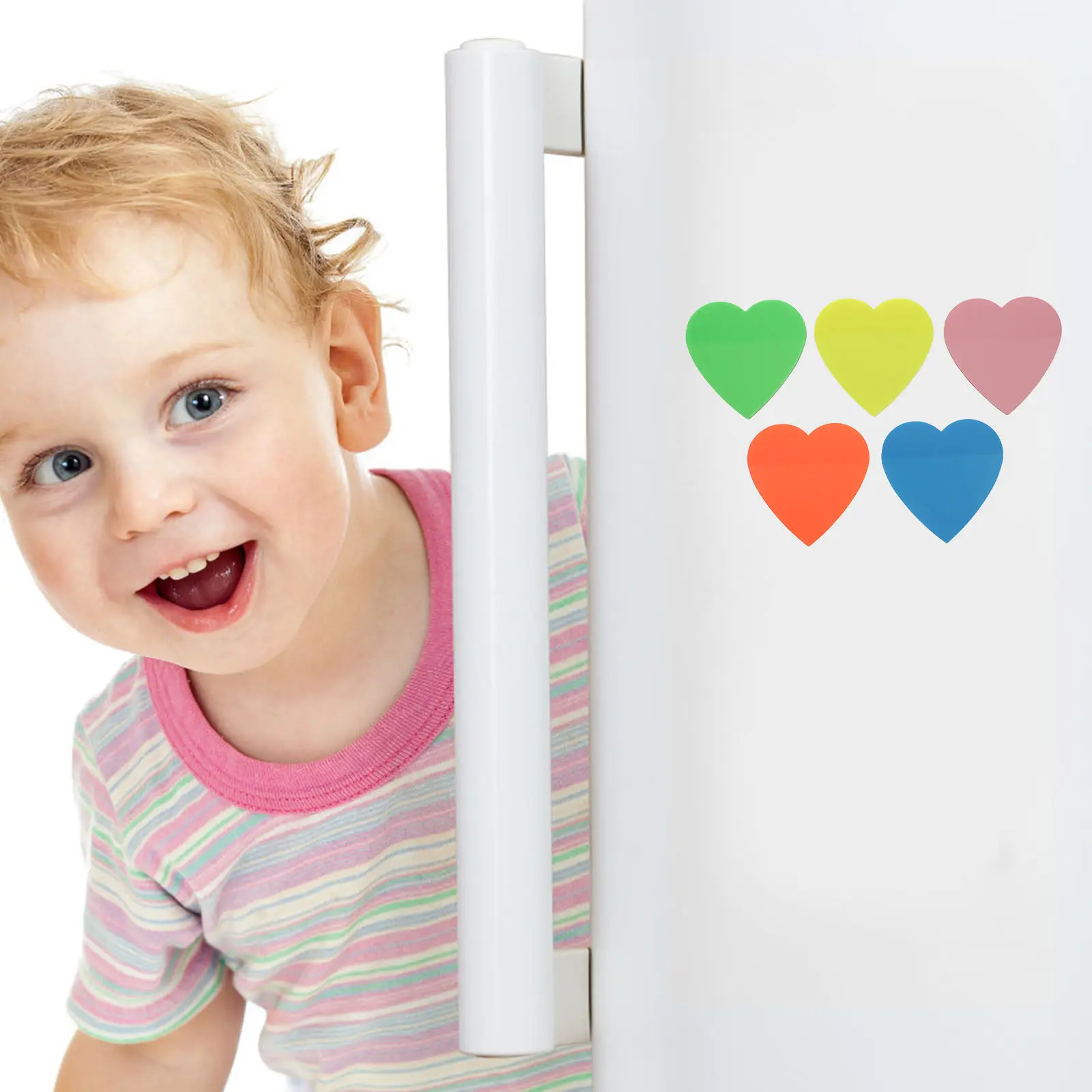 

5 Books Fluorescent Heart Shape Memo Stickers Portable Self-Adhesive Note Pads School Office Household Daily Use Memo