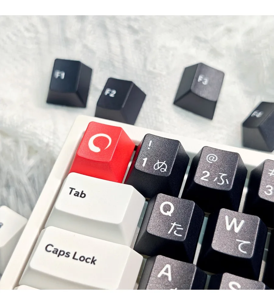 Keycap personality sublimation black red and white color scheme simple style ink painting sumi-e keycap classic replica PBT