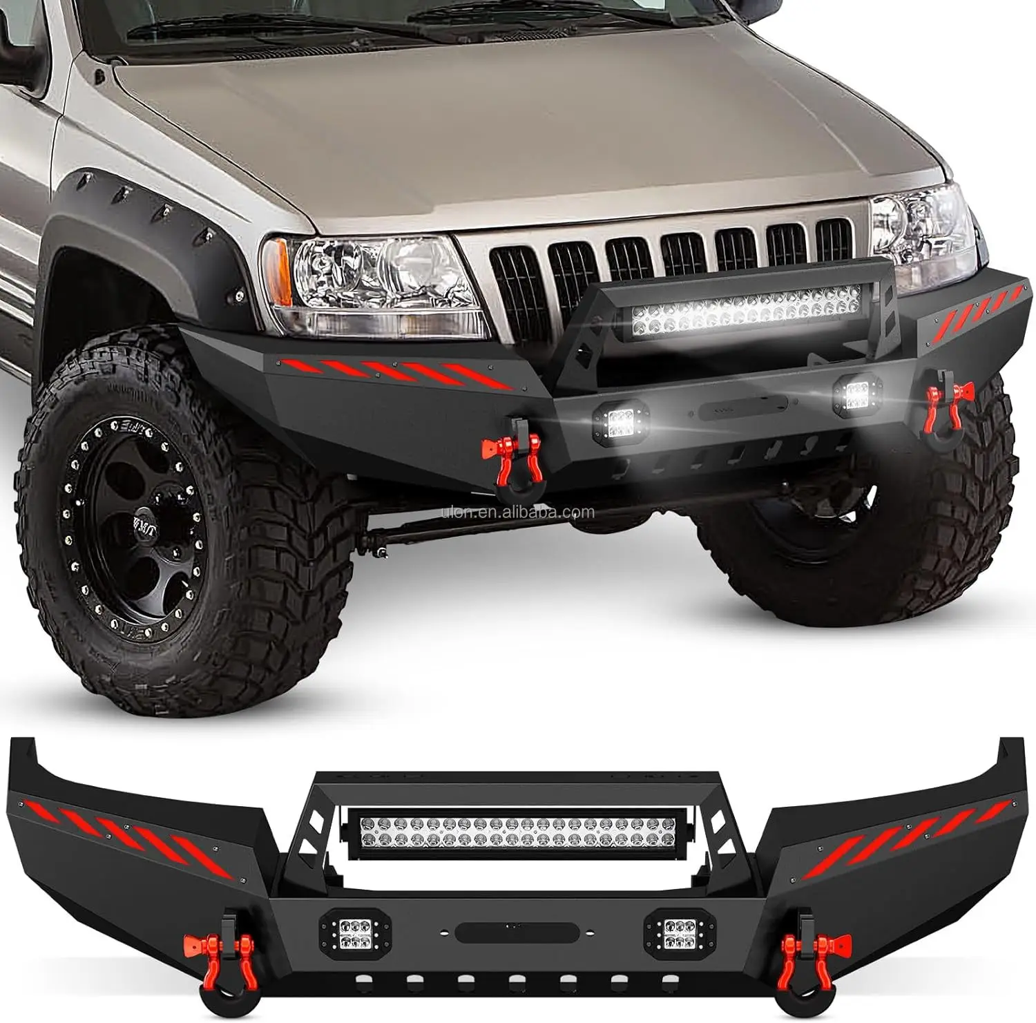 

Factory Price OEM Front Bumper Fit 1999-2004 Jeep 2nd Gen Grand Cherokee WJ Off-road Bumper Equipped with Winch Plate