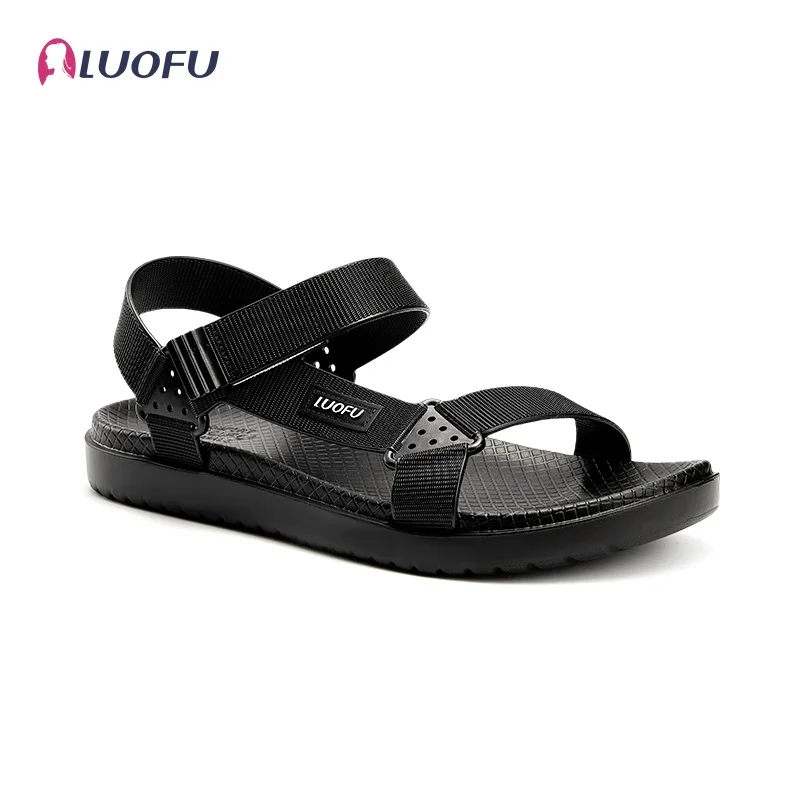 LUOFU New Men's Waterproof Hiking Sandals For Outdoor Sport, Summer Flat Beach Water Shoes, Open Toe Adjustable Walking Shoes