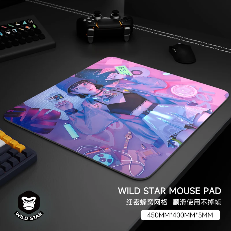 wild star Microcrystalline molecular glass mouse pad Tempered glass table pad Smooth FPS esports game office desk pad Home pad