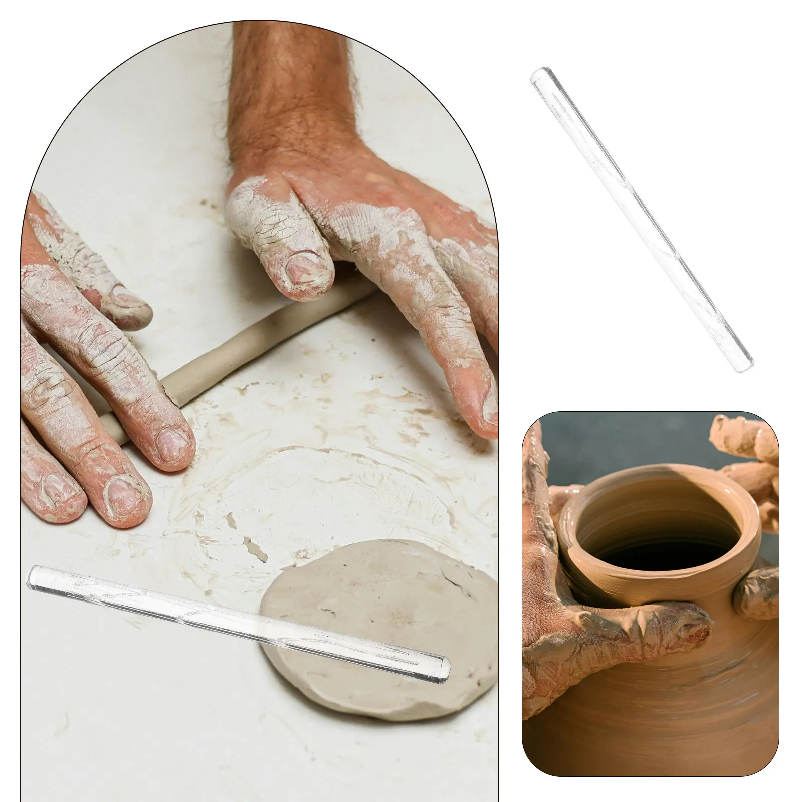 

Acrylic Clay Roller Pottery Texture Hand Roller Multi-Purpose DIY Craft Tool Unique Design Easy to Use for Polymer Clay Earring