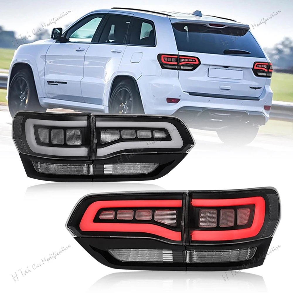 Pair LED Tail Lights For Jeep Grand Cherokee 2014-2021 Rear Lamps Taillights Rear Brake Light DRL Turn Signal Taillight Assembly