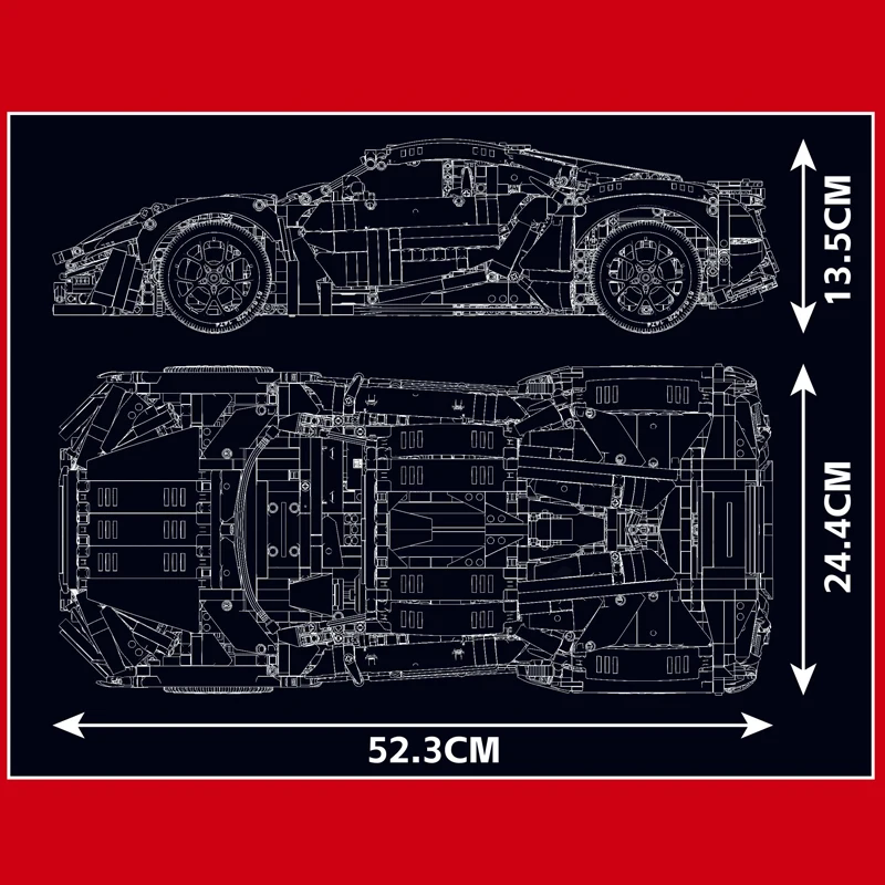 Mould King 13190 Technical Car Building Block Remote Control Lykan Hypersport Racing Car Model Assembly Brick Toys Kids Gift