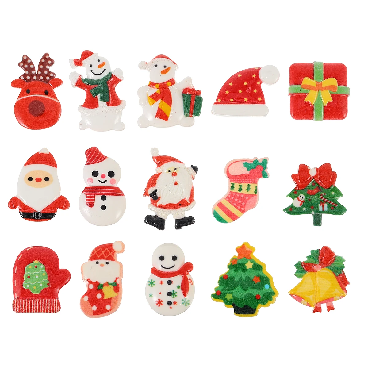

30 Pcs Snowman Mobile Phone Case Accessories Christmas Charms Resin Ornament Hair Clip DIY Xmas Ornaments Pendant Jewelry