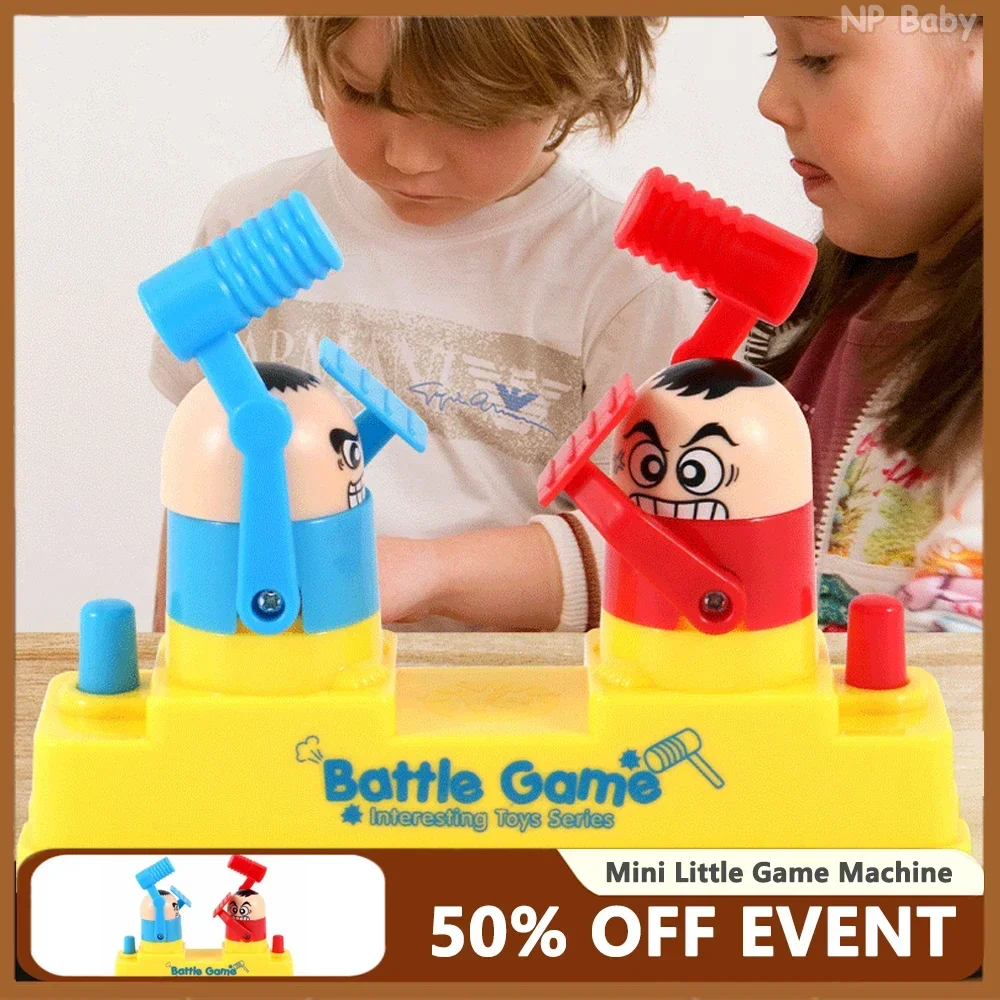

Mini Children's Head Knocking Little Man Fighting Red & Blue Attack and Defense Twin Parent Child Finger Fighting Game Machine
