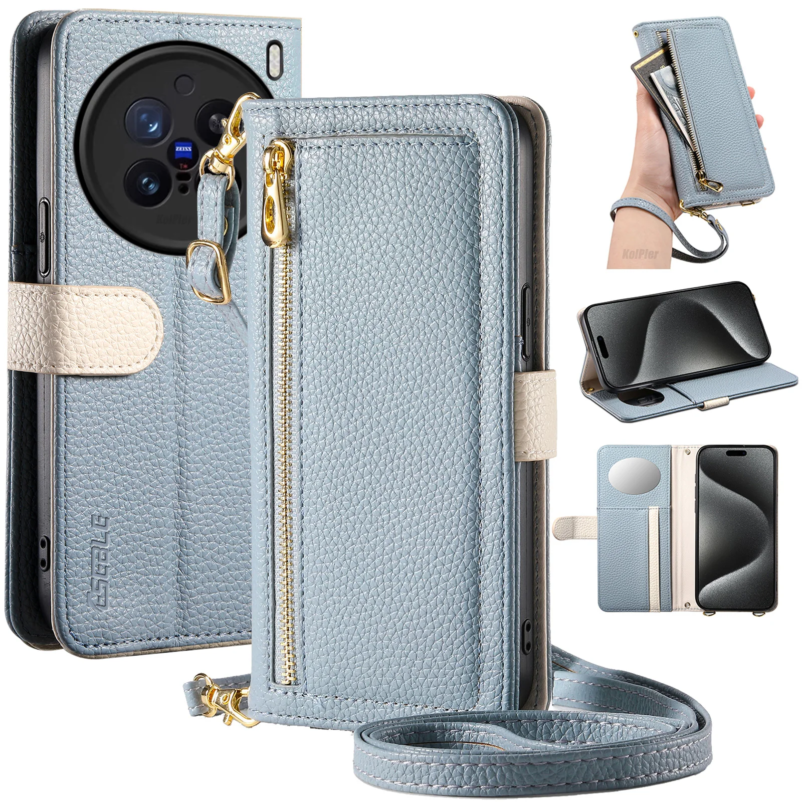 

Leather Wallet Case Crossbody Phone Pouch with Multiple Card Slots for VIVO X200 Ultra X200s X200PRO 5G Flip Bag Cover