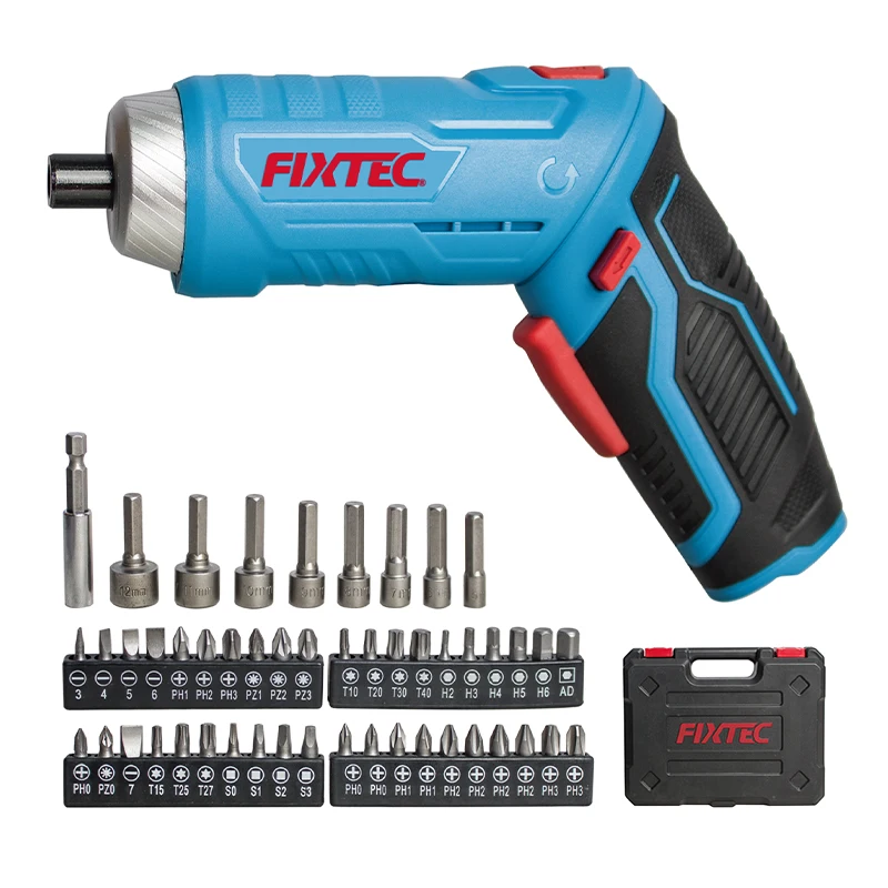 

For FIXTEC 4V Cordless Screwdriver Tool Kit Set 1500mah Lithium-ion Battery Screwdriver Drill for Home with Storage Toolbox