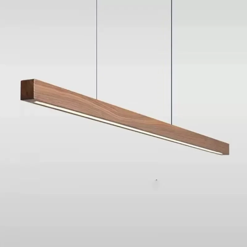 

Restaurant pendant light modern and simple wooden long line pendant light kitchen island dining room living room long LED light